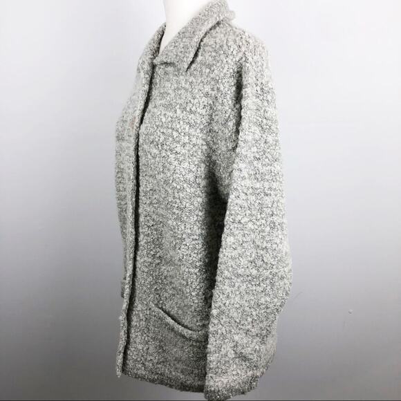 Le Moda Gray Wool Blend Button Up Coat Large - Picture 13 of 16